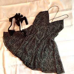 Forever21 Sheer Black Crossback Polkadot Dress